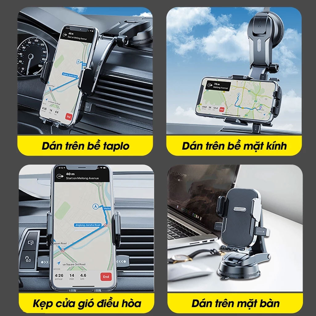Giá đỡ điện thoại trên ô tô dán taplo Support Framer - Ảnh 3