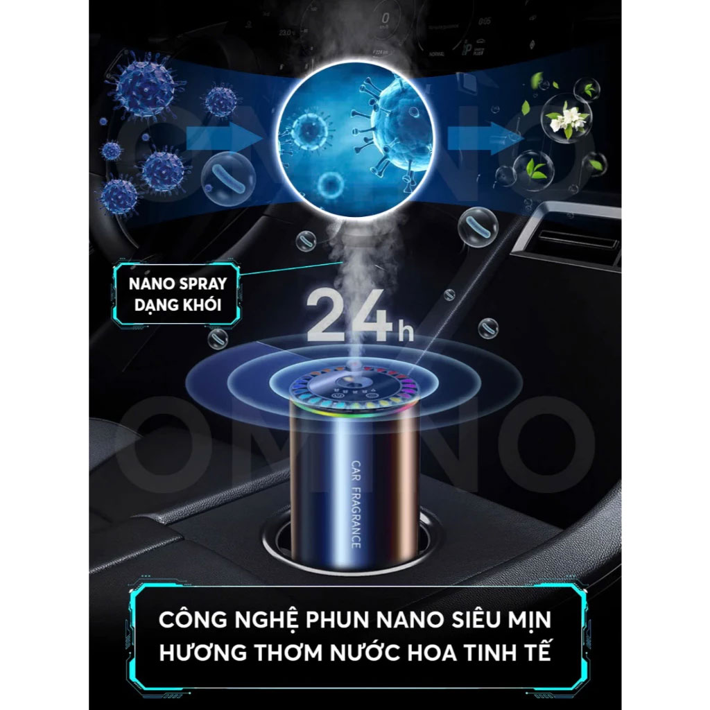 Máy khuếch tán tinh dầu xe ô tô có đèn LED chiếu sao - Ảnh 5