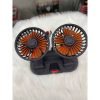 Quạt mini đôi trên xe ô Tô 2 đầu xoay 360 độ